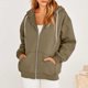 thumbnail image 5 of ICHUANYI Clearance Women's Fashion Casual Color Zip Hood Long Sleeve Pocket Jacket Blouse(Army Green, L) ICHUANYI WER2023080808658, 5 of 8