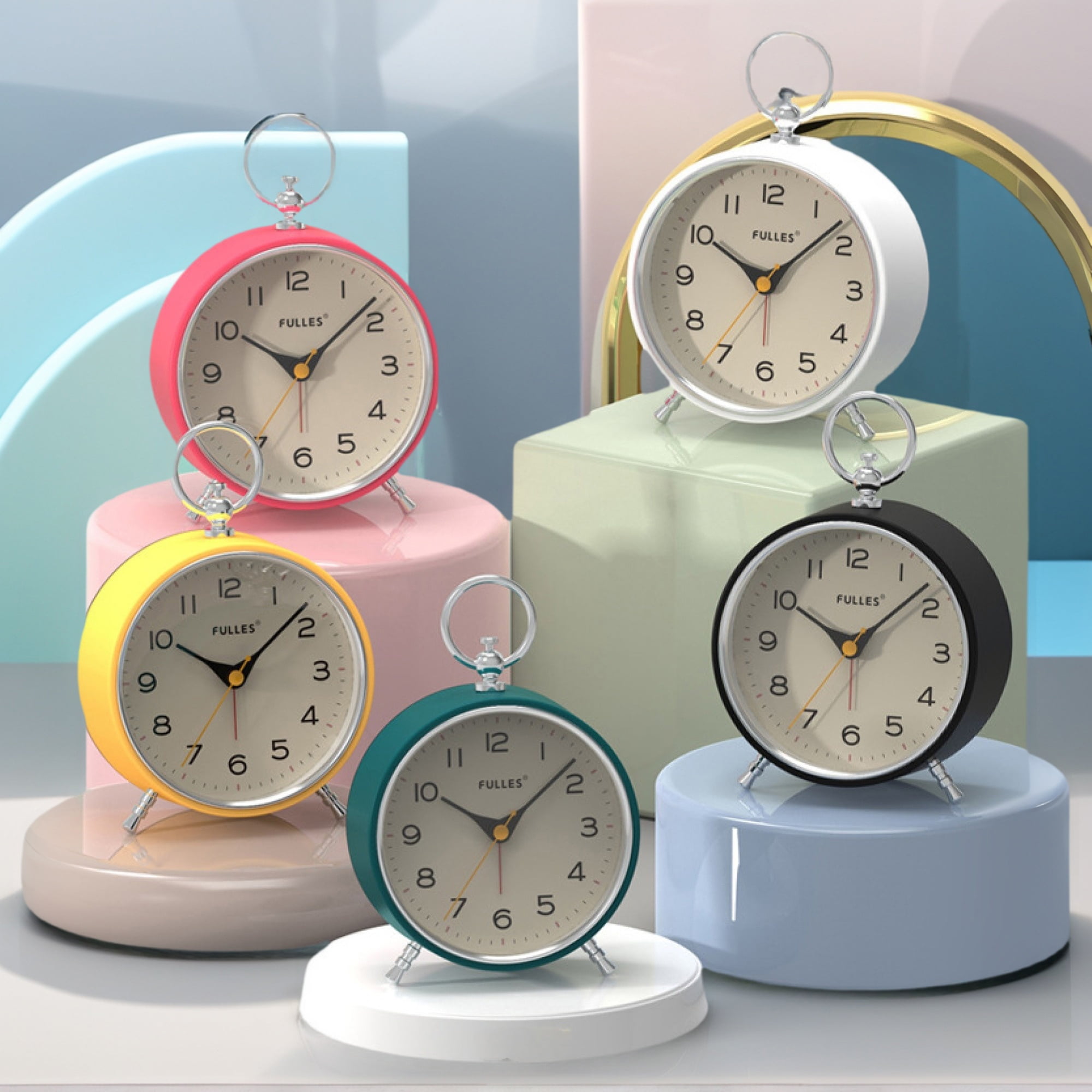 Unique Bargains Vintage Alarm Clock with Nightlight Black 4.3"L x 2.0"W x 6.4"H