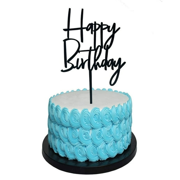 Celebrate In Style, Black Acrylic Mirror Design Birthday Cake Decoration Cake Topper With Double-Sided Design For Party Celebration Supplies