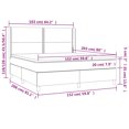 thumbnail image 5 of vidaXL Box Spring Bed with Mattress&LED Light Gray 59.8"x79.9" Queen Velvet, 5 of 6