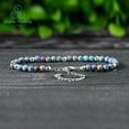 thumbnail image 4 of Jasper 3.5-4mm Round Shape Smooth Cut Beads 7 inch Adjustable Silver Plated Clasp Bracelet for men, women, unisex. Link Chain Stacking Bracelet.|LINK_03922, 4 of 6