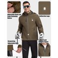 thumbnail image 5 of Men’s Softshell Jacket with Removable Hood, Fleece Lined and Water Repellent Olive Green 3XL, 5 of 7