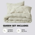 thumbnail image 6 of SEMECH Pinch Pleat Queen Comforter Set, Ultra-Soft Microfiber Bedding Comforters Sets, 3 Piece Dark Ivory Queen Size Comforter Set with 2 Shams (Champagne Ivory, Queen), 6 of 6