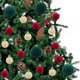 thumbnail image 4 of Juego de bolas navideñas de terciopelo 44 piezas | Adornos de árbol de plástico flocado 8cm 4cm | Rojo Verde Multicolor | Bolas decorativas para colgar para árbol de Navidad, hogar, decoración, 4 of 7