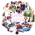 thumbnail image 2 of Pixel Video Game Theme Stickers, Waterproof Video Game Theme Sticker for Water Bottle Laptop Phone Cases Planner Skateboard Luggage Helmet Party Favor Decor, Ideal for Adults Teens Teacher Rewards, 2 of 9