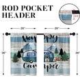 thumbnail image 2 of Camping Happy Camper Kitchen Curtains, Vintage Tree MountainShort Window Curtains Set of 2, Window Treatment Tier Curtains for Kitchen Over Sink Dining Room Decor (26x36 Inch), 2 of 6