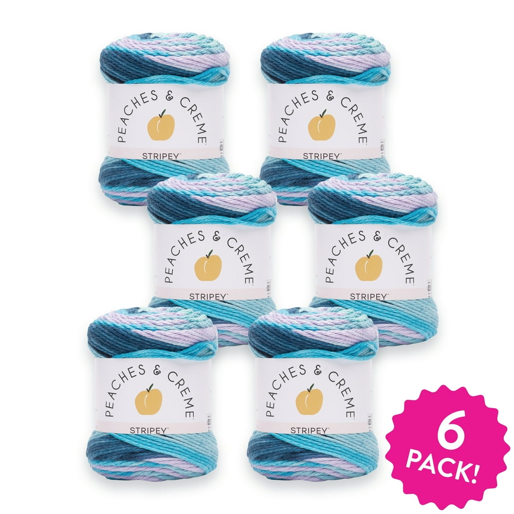 Peaches & Crème Stripey Yarn, Evening Sea, 2.0oz(56.7g), Medium, Cotton