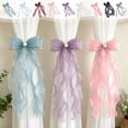 thumbnail image 7 of Lace Bow Curtain Tiebacks, Silky Ribbon Bowknot Curtain Holdbacks for Sheer Curtains, Decorative Curtain Accessories for Bedroom Living Room Wedding Decor (2 Pack, Blue), 7 of 7