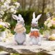 thumbnail image 3 of Figuras de conejo Hodao, conejo blanco de Pascua, 2 unidades, resina, 13 cm, 3 of 8