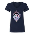 thumbnail image 2 of Wild Bobby Trippy Happy Face Women Standard V-Neck Tee, 2 of 6