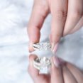 thumbnail image 6 of Rosec Jewels 4 Carat Lab Grown Diamond Princess Cut Engagement Ring Set of 2 (E-VS1 Grade, IGI Certified) - with Jewelry Box, 18K White Gold, US 13.00, 6 of 9