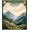 Sage Green Ochre Blue, Pattern 8, variant on ODIKA 8'x10' Washable Area Rug Vintage Mountain Woodland Scenery With Deer Elk And Rustic Cloud Prints for King Size Bedroom Under Bed, Master Suite, Non-Shedding, Easy Care