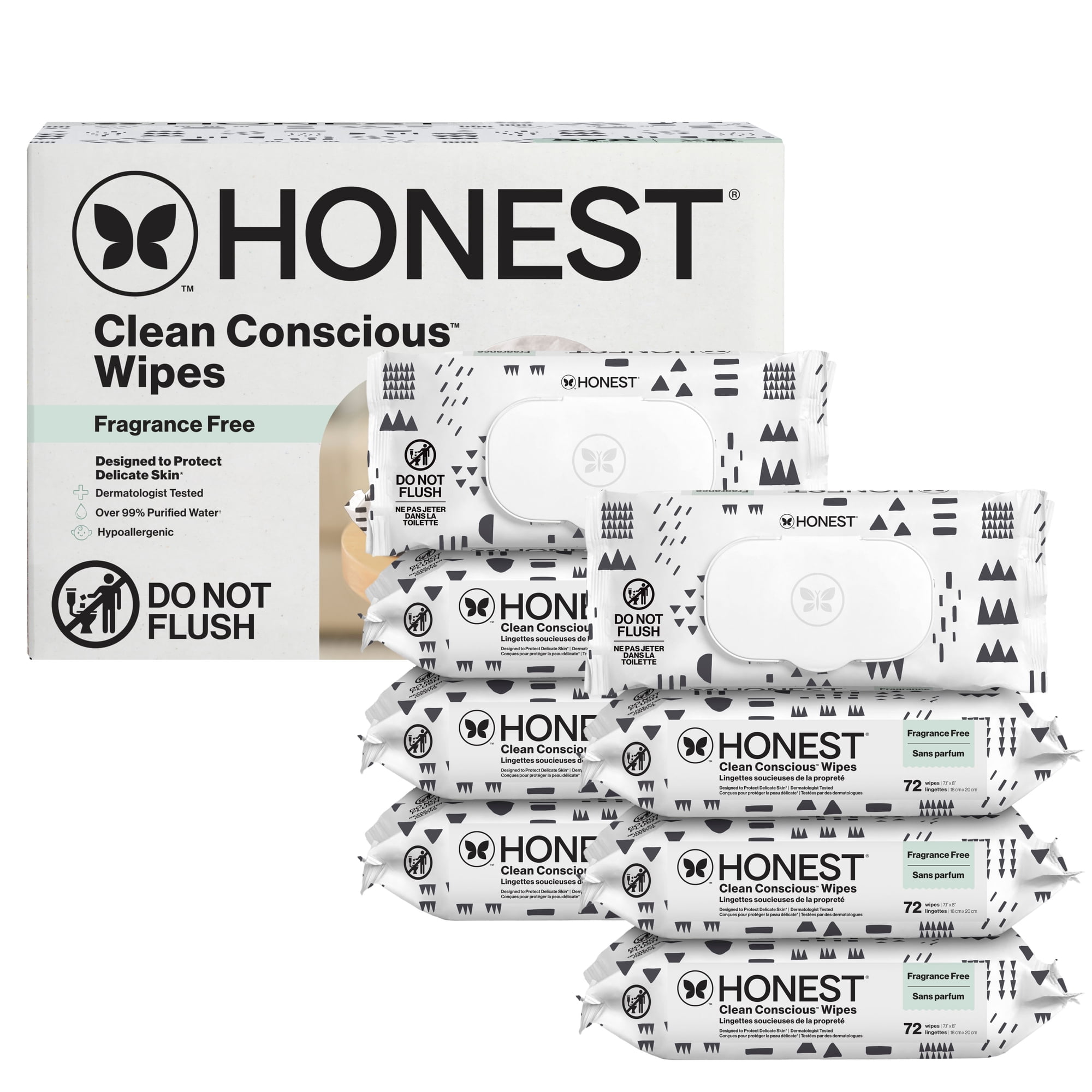 The Honest Company Clean Conscious Wipes, Pattern Play, 576 Count
