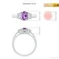 thumbnail image 4 of ANGARA Natural 0.7 Ct. Amethyst with Diamond Classic Ring in Sterling Silver for Women (Ring Size: 12), 4 of 9