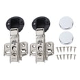 thumbnail image 1 of Juego de 2 bisagras de acero inoxidable 201 para puertas de vidrio de gabinete, 35 tazas, amortiguador de puerta de vidrio, bisagra de curvatura media, media superposición de 9 mm, 1 of 14