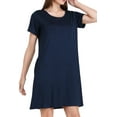 thumbnail image 7 of Miss Lavish London Casual Dress - Summer Dresses for Women, Girls - T Shirt Short Sleeve Loose Woman Dress for Work, Home Midnight Blue-2XL, 7 of 7