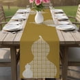 thumbnail image 4 of Yellow Gourd Table Runner 72 Inches, Modern Abstract Art Geometric Bed Runner Dresser Scarves Tabletop for Indoor Outdoor Parties/Ceremony/Banquet, 14" x 72", 4 of 9