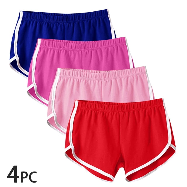 Puntoco Pantalones cortos de algodón para mujer, pantalones cortos casuales de verano con cintura elástica para mujer