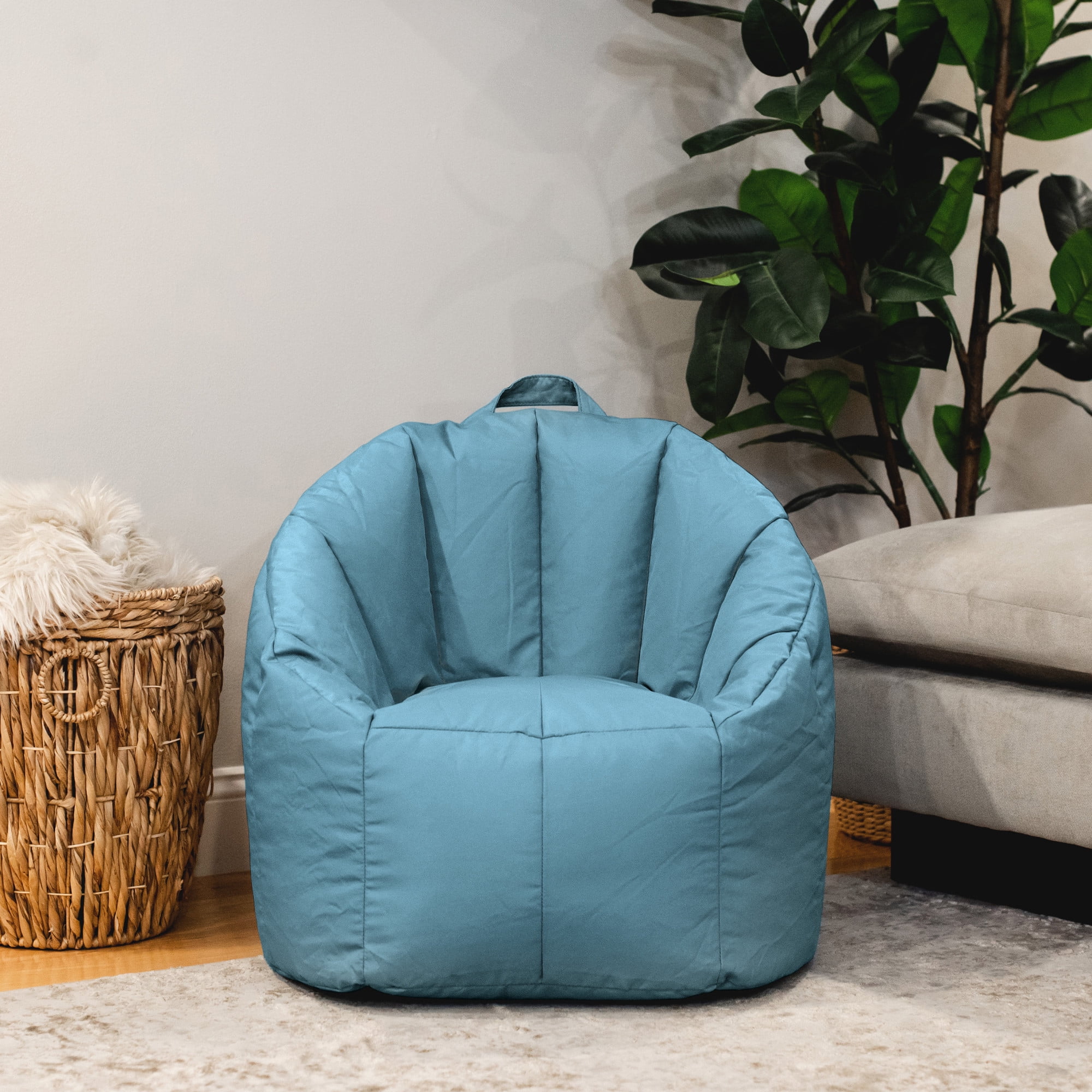 Big Joe Joey Junior Kids Bean Bag Chair, 1.5 Feet, Durable Polyester Nylon Blend, Milky Blue