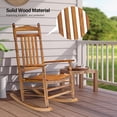 thumbnail image 3 of VINGLI Wooden Rocking Chair Outdoor Set of 2, Patio Rockers with High Back, Support 450 LBS Rocking Chairs, for Porch, Patio, Balcony, Garden, Yard (Oak, 2 PCS), 3 of 7