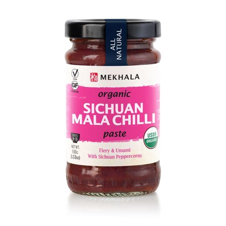 Mekhala Organic Sichuan Mala Chili HYZ01 Cooking Paste. Versatile Condiment, Marinade Seasoning. Spicy Tingly, Vegan. Gluten-Free (3.53oz)