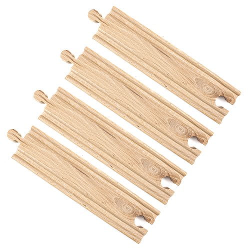Details about   Conductor Carl 4-Piece Long Straight Wooden Train Track Pack 