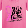 thumbnail image 4 of Inktastic Never Stop Fighting Breast Cancer Awareness Youth T-Shirt, 4 of 5