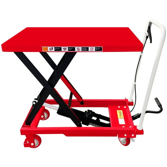 Premium Scissor Lift Table, 500 lb. Cap, 27.75"L x 17.75"W, 8.25" - 28.5"H