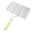thumbnail image 2 of Cesta para parrilla de barbacoa Accesorios portátiles para parrilla a prueba de herrumbre Cesta para asar pescado 47cmx34cmx20cm, 2 of 8