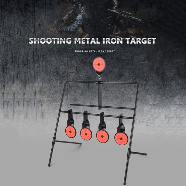 Restablecimiento De Objetivo Pistola de rifle giratorio Tiro de objetivo de metal Práctica de entrenamiento de caza al aire libre