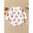 thumbnail image 3 of Baby Halloween Romper 6M 12M 18M 24M Long Sleeve Round Neck Cartoon Pumpkin Print Bodysuit Newborn Clothes, 3 of 10