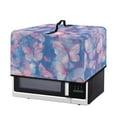 thumbnail image 2 of FOR U DESIGNS Butterfly Pink Blue Pattern Microwave Oven Cover Stain Resistant Microwave Dust Covers Cloth Foldable Protections for Toaster Oven, 18.25 x 14.5 x 11 inches-S, 2 of 8