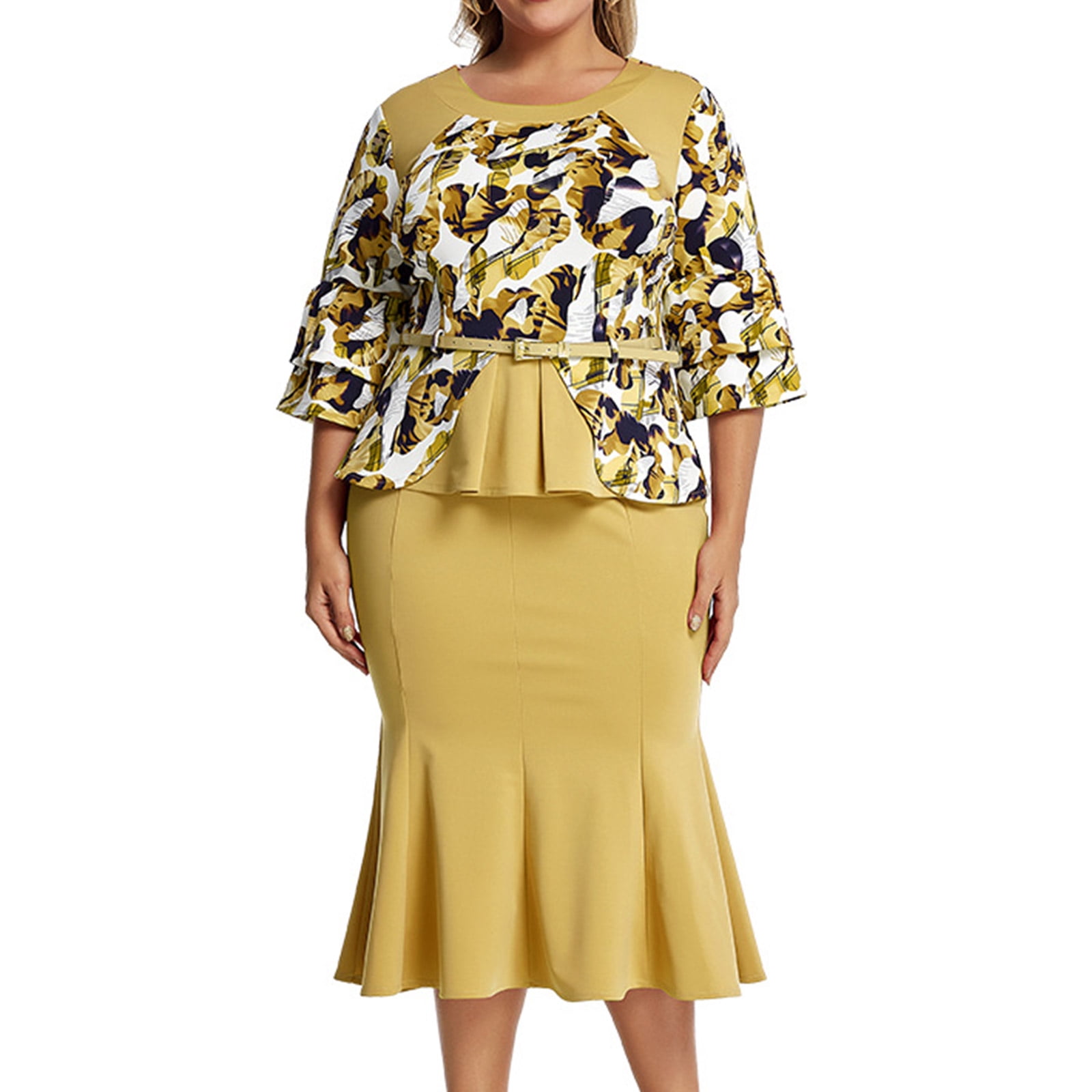 Casual Summer Dresses with Sleeves 2023 Fashion For Women Oneck Half