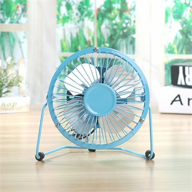 Mini Ventilateur USB de Table avec 4 Pales en Métal, Noir