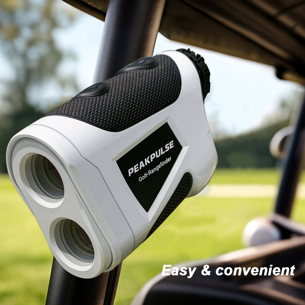 PEAKPULSE Laser Golf Range Finder with Slope 650 Yards Rangefinder Angle Slope Measurement Flag Pole Locking with Magnetic Pearl White