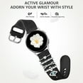thumbnail image 5 of Comvin 2 Pack Flower Engraved Band for Samsung Galaxy Watch 7 Band/FE Watch 6 5 4 40mm 44mm/Galaxy Watch 5 Pro Band, 20mm Soft Silicone Replacement Strap with Decorative Charms Accessories Women, 5 of 8