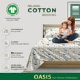 thumbnail image 2 of THREAD SPREAD Organic Cotton Bed Sheets Queen - 100% Organic Cotton Sheets Queen Size(4 PC, Forest Bird) Crisp Cooling Percale Weave Printed Sheet Set, 2 of 7