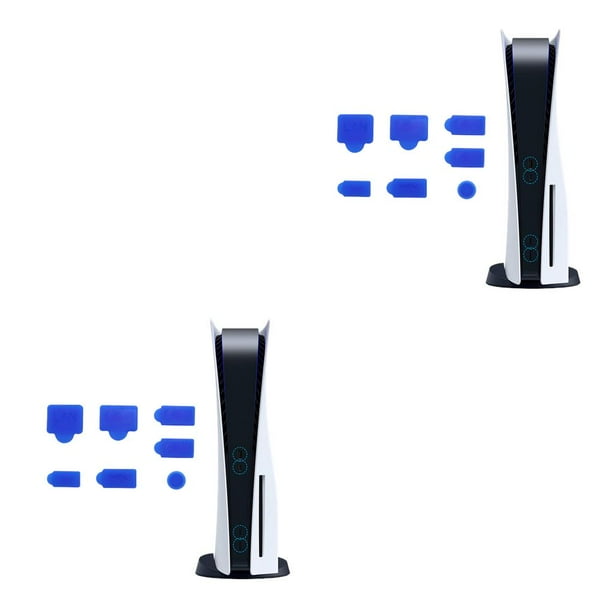 Tholdsy 7 piezas de tapas de tapón de polvo para consola de juegos de repuesto para 5 azul Azul 2piezas