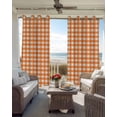 thumbnail image 4 of Orange Blackout Curtains 84 Inches Length, Country French Rustic Buffalo Plaid Modern Art Window Treatment Thermal Insulated Drapes for Bedroom Living Room 2 Panels 84x84 Inches, 4 of 8