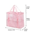 thumbnail image 3 of Hiroekza Oversized Transparent Mesh Tote Storage Bag - Versatile Beach & Toy Organizer with Large Capacity Pink, 3 of 6