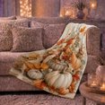 thumbnail image 5 of Autumn Harvest Pumpkin Maple Leaf Scene Rust Dahlias, Cozy Friendship Quote Scene, Warm Flannel Blanket for Living Room and Reading Nook, Art Lovers Thanksgiving Gift, Artistic Home Decor, 5 of 7