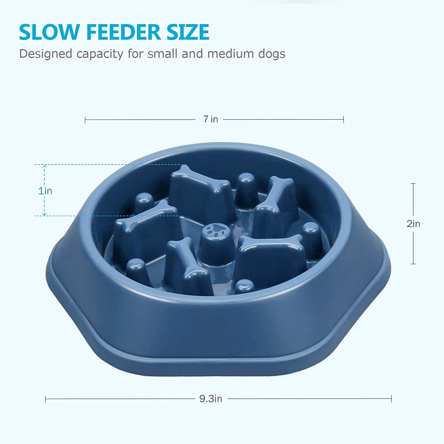 Rantow Large Dogs Bowls Puzzle Feeder - 31 x 30cm - 2 Levels Slow Feeder  Dog Treat Dispenser Preventing Choking Non-Slip Training Pet Food Bowl for