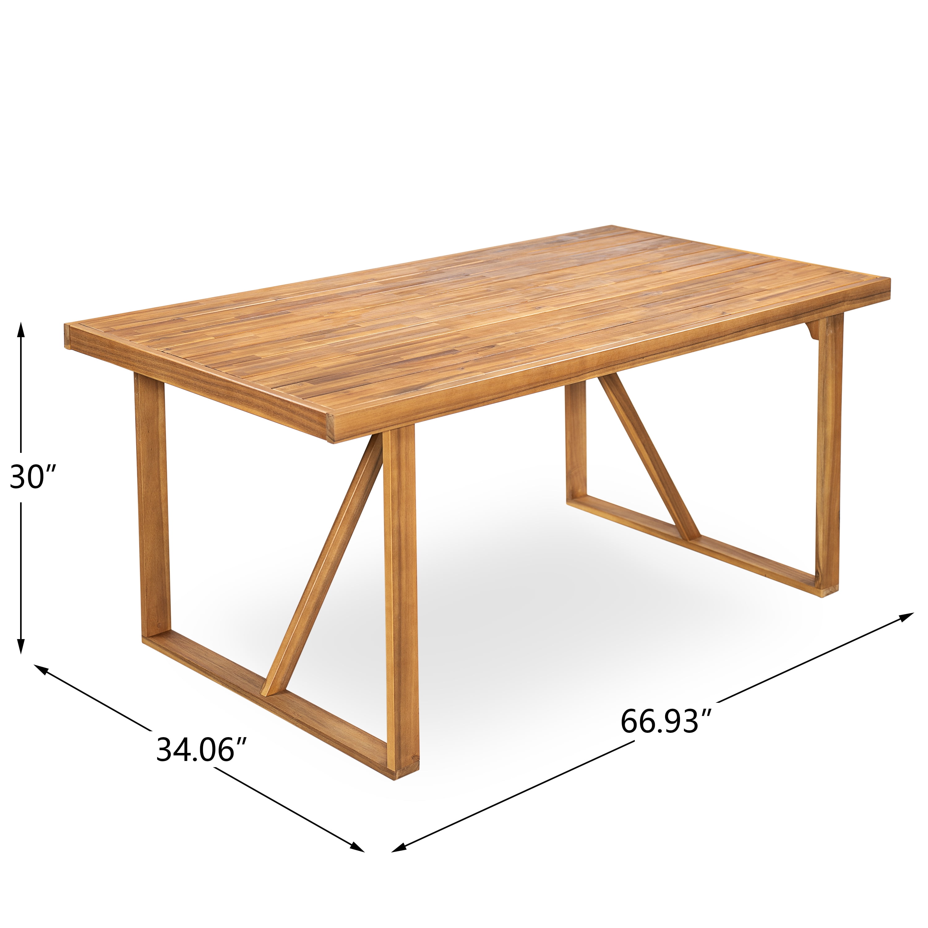 Round Dining Table, 67 Inch Outdoor Acacia Wood Table for Patio Garden Gatherings, Teak