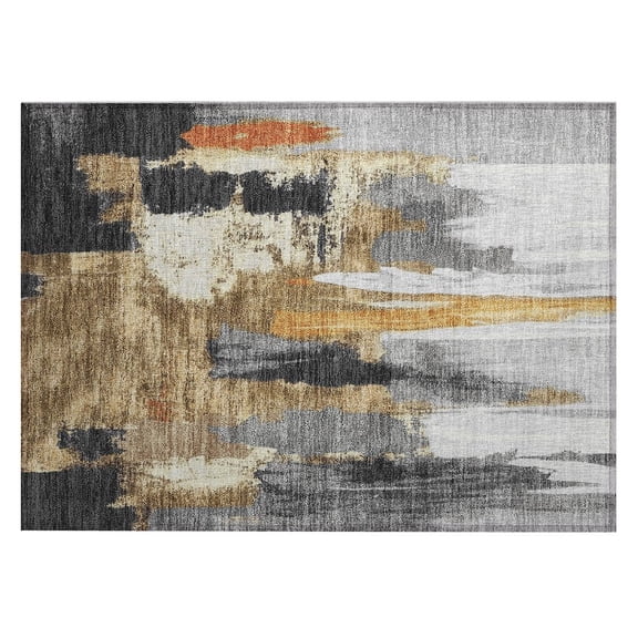 Dalyn Rugs Machine Washable Indoor/Outdoor Chantille Black 1'8" x 2'6" Rug
