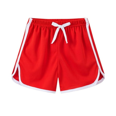 

Children s Summer Casual Sports Shorts Solid Color Lace-up Dolphin Pants Children s Elasticated Beach Pants