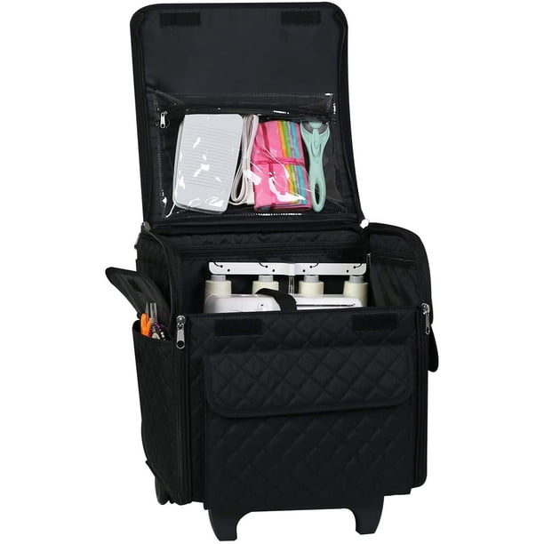 Everything Mary Collapsible Serger Machine Rolling Storage Case, Black