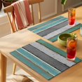 thumbnail image 4 of Green Gray Placemats Set of 4 Country Farmhouse Abstract Wooden Plank Place Mats Indoor Wipeable Table Mats Washable Cloth Dining Table Placemats for Kitchen Holiday Party Home Decor 13x19 Inch, 4 of 9