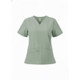 thumbnail image 6 of DoDo V-Neck Short Sleeve Sage Comfortable Scrub Top Women's S, 6 of 8