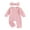 Pink, variant on Baby Girls Full Length Jumpsuit 3 6 9 12 18 Months Infant Long Sleeve Ribbed Rompers Headband Spring Fall Bodysuit Clothes for Newborn Girls