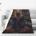 thumbnail image 1 of Balery Garden Meditating Weasel Manta de Felpa Suave y Acogedora – Cobija de Franela Aterciopelada para Cama, Lavable y Cálida para Sofá, Mascotas, Transpirable-40"x30", 1 of 7